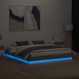 Berkfield Bed Frame With Led Without Mattress Grey Sonoma 180X200 Cm Super King - thumbnail 4