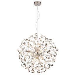 Luminosa Lighting Luminosa Katrina Spherical Pendant Ceiling Light Chrome K9 Crystals Smoke Colored 9X G9 3000K - thumbnail 1