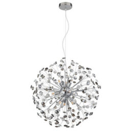 Luminosa Lighting Luminosa Katrina Spherical Pendant Ceiling Light Chrome K9 Crystals Smoke Colored 9X G9 3000K - thumbnail 2