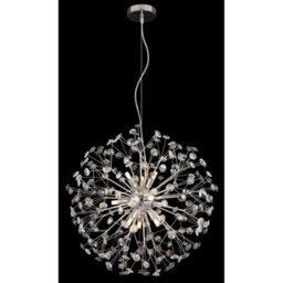Luminosa Lighting Luminosa Katrina Spherical Pendant Ceiling Light Chrome K9 Crystals Smoke Colored 9X G9 3000K - thumbnail 4