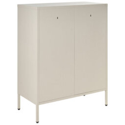 Beliani Acme Industrial Metal Office Cabinet Beige 2-Door With Locks, W80 X D40 X H102Cm - thumbnail 5
