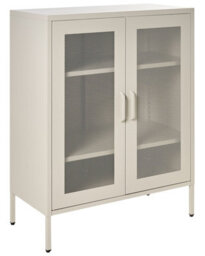 Beliani Acme Industrial Metal Office Cabinet Beige 2-Door With Locks, W80 X D40 X H102Cm - thumbnail 3