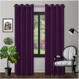 Gc Gaveno Cavailia Aubergine Blackout Eyelet Curtains 66X72 Inches 80-90% Black Out Thermal Ring Top Curtain Pair Window - thumbnail 1