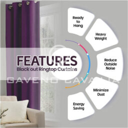 Gc Gaveno Cavailia Aubergine Blackout Eyelet Curtains 66X72 Inches 80-90% Black Out Thermal Ring Top Curtain Pair Window - thumbnail 2