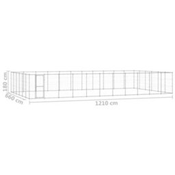 Berkfield Durable Outdoor Dog Kennel Galvanised Steel 79.86 M2 - thumbnail 6