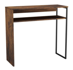 Urbn-Living Urbnliving 80Cm Width Rustic Brown Wooden & Steel Console Display Table Living Room Hallway With Storage Shelf - thumbnail 3