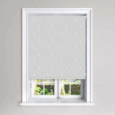 Lister Cartwright Blackout Roller Blinds For Kids Easy Fit Child Safety Included (Alphabet Grey , 120 X 140 Cm) - image 1