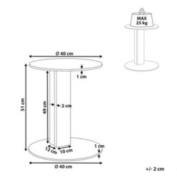 Beliani Garden Side Table Vanzago 40 Cm 40 Cm Metal Beige - thumbnail 3