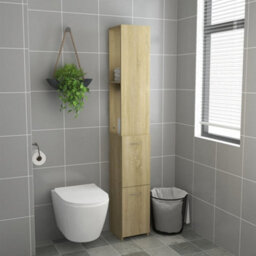Walplus Bathroom Cabinet Sonoma Oak 25X26.5X170 Cm Engineered Wood - thumbnail 3