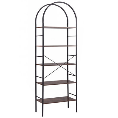 Costway 5-Tier Arched Bookcase With Open Wooden Shelves - image 1