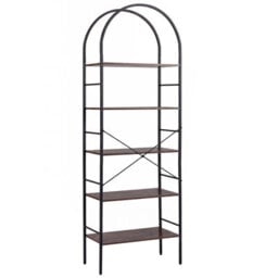 Costway 5-Tier Arched Bookcase With Open Wooden Shelves - thumbnail 1