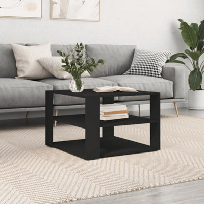 Vidaxl Coffee Table Black 59.5X59.5X40 Cm Engineered Wood - image 1