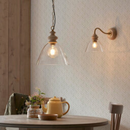 Loops Stylish 2 Pack Adjustable Ceiling Pendant Lights - Natural Ash Wood And Brass Finish - thumbnail 8