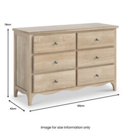 Celine Oak 6 Drawer Chest Of Drawers - Fully Assembled By Roseland Furniture - thumbnail 8
