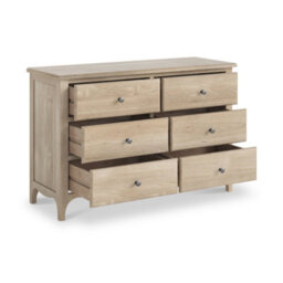 Celine Oak 6 Drawer Chest Of Drawers - Fully Assembled By Roseland Furniture - thumbnail 4