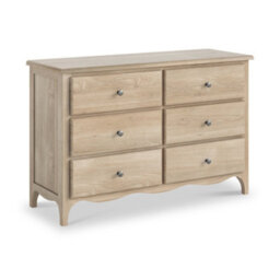 Celine Oak 6 Drawer Chest Of Drawers - Fully Assembled By Roseland Furniture - thumbnail 1