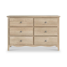Celine Oak 6 Drawer Chest Of Drawers - Fully Assembled By Roseland Furniture - thumbnail 3