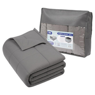 Harbour Housewares Weighted Blanket With Storage Bag - 125 X 180Cm - 6Kg - Grey - image 1