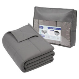 Harbour Housewares Weighted Blanket With Storage Bag - 125 X 180Cm - 6Kg - Grey - thumbnail 1