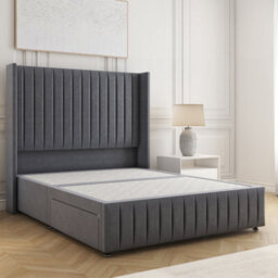 Bsspoke Luna Divan Bed Steel Plush Velvet 54Inch Headboard & Footboard No Mattress No Drawers In Single Double King 4Ft 6Ft