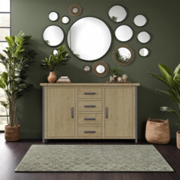 Fwstyle 2 Door 4 Drawer Solid Pine Large Sideboard - thumbnail 1