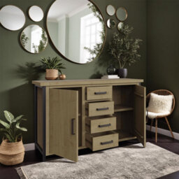 Fwstyle 2 Door 4 Drawer Solid Pine Large Sideboard - thumbnail 2