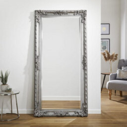 The Online Mirror Shop Leaner Mirror Grand Louis Rectangular Shape With Antique Silver Frame For Hanging In Bedroom - H 180Cmxw 90Cmxd 6.5Cm - thumbnail 2