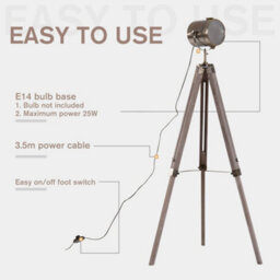 Wyld Haus Sosu Reyo Industrial Tripod Floor Lamp With Adjustable Height Grey Pine Legs And Bronze Shade - thumbnail 7