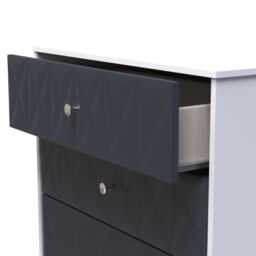 San Jose Ready Assembled Matt Indigo & White No Effect 3 Drawer Chest (H)791mm (W)766mm (D)395mm - thumbnail 4