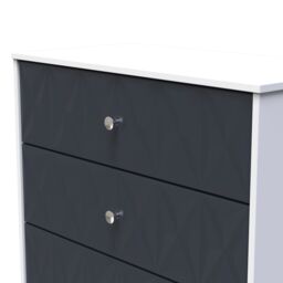 San Jose Ready Assembled Matt Indigo & White No Effect 3 Drawer Chest (H)791mm (W)766mm (D)395mm - thumbnail 3