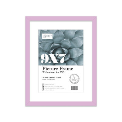 "9X7"" Lilac Frame With Mount For 7X5"" Pictures 20mm Thin Edge Portrait And Landscape Display With Wall Hooks And Kickstand" - image 1