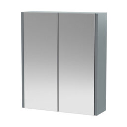 Hudson Reed Juno Wall Hung 2 Door Mirror Cabinet With Soft Close Hinges, Coastal Grey, 715 X 600 mm - thumbnail 1