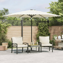 Walplus Garden Parasol With Steel Pole White 288X288X225 Cm - thumbnail 1