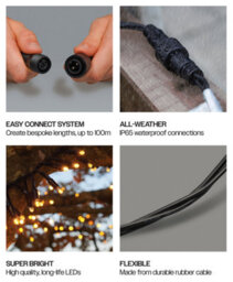 Eagle Connect Cluster Lights Black Rubber Ip65 Copper Gold 40M - thumbnail 5
