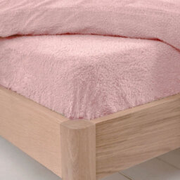 Ohs 25Cm Deep Fitted Soft Teddy Fleece Thermal Warm Bed Sheet, Super King - Blush Pink