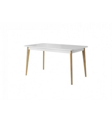 Arte Elegant Primo Extendable Dining Table H750mm W1400 D800mm In White And Oak Riviera - Versatile Dining Solution - image 1