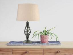 Lighting Supermarket Queenswood Traditional Barley Twist Table Lamp With Natural Linen Drum Shade - Pewter Grey - thumbnail 3