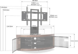 "Homeology Pangea Black/walnut Beam-Thru Curved True-Corner 32""-50"" Tv Cabinet With Mounting Arm" - thumbnail 9