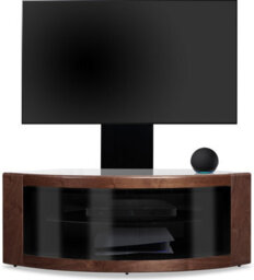 "Homeology Pangea Black/walnut Beam-Thru Curved True-Corner 32""-50"" Tv Cabinet With Mounting Arm" - thumbnail 4