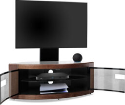 "Homeology Pangea Black/walnut Beam-Thru Curved True-Corner 32""-50"" Tv Cabinet With Mounting Arm" - thumbnail 7