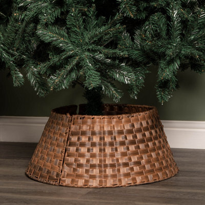 40Or58Cm Samuel Alexander Medium Kd Plastic Wicker Rattan Woven Christmas Tree Skirt In Brown - image 1