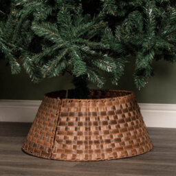 40Or58Cm Samuel Alexander Medium Kd Plastic Wicker Rattan Woven Christmas Tree Skirt In Brown - thumbnail 1