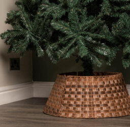 40Or58Cm Samuel Alexander Medium Kd Plastic Wicker Rattan Woven Christmas Tree Skirt In Brown - thumbnail 3