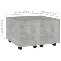 Berkfield Coffee Table Concrete Grey 60X60X38 Cm Engineered Wood - thumbnail 8