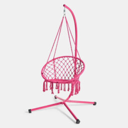 Ohs Macrame Hanging Chair Outdoor Swing Garden Hammock Rope Tassels - thumbnail 3