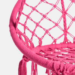 Ohs Macrame Hanging Chair Outdoor Swing Garden Hammock Rope Tassels - thumbnail 5