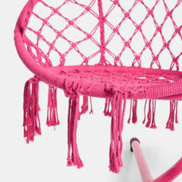 Ohs Macrame Hanging Chair Outdoor Swing Garden Hammock Rope Tassels - thumbnail 4