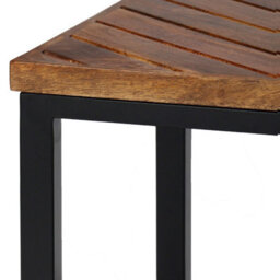 Buttercup Farm Parquet Coffee Table With Stool - Mango Wood/iron - L60 X W120 X H41.5 Cm - thumbnail 4