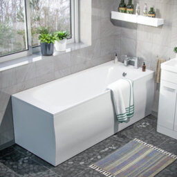 Nes Home 3-Piece High Gloss White Bathroom Suite 600mm Vanity, Wc, Btw Toilet & Bath - thumbnail 5