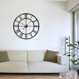 Walplus Roman Numerals Wall Clock For Indoor - Vintage Look Clock, Metal Large Wall Clock, Roman No With Gold Hands - 76Cm - thumbnail 2